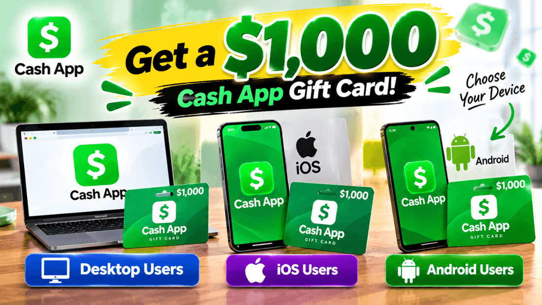 $1000 on Your CashApp to Spend!