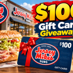 Get a $100 Jersey Mike’s Gift Card, Jersey Mike’s gift card giveaway, $100 gift card giveaway USA, Jersey Mike’s gift card offer, Win a $100 Jersey Mike’s gift card