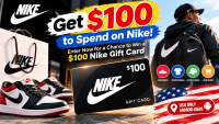 Get $100 to Spend on Nike, Nike gift card giveaway USA, Win a $100 Nike gift card, Nike giveaway 2026, Nike gift card offer