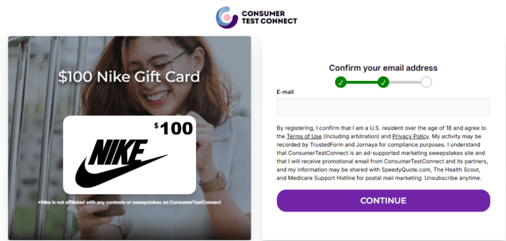 Win a $100 Nike gift card promotional offer for eligible US users
